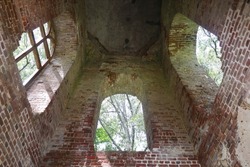 Inner View of Windows and Ceiling of Bell Tower at Colonial Dorchester Historic Site; Summerville, South Carolina.
