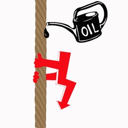 Vector stock illustration of oil price quotes. cartoon drawing of the exchange rate. Oil futures . Stock market crash. Economic crisis. Expiration. barrel. Price dynamics in the market. For news.