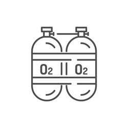 Oxygen cylinders color line icon. Sign for web page, mobile app, button, logo. Editable stroke.