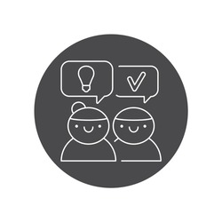 Logical reasoning black Characters glyph icon. Soft skills. Pictogram for web, mobile app, promo.