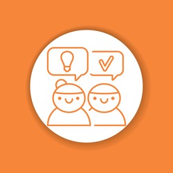 Logical reasoning color Characters glyph icon. Soft skills. Pictogram for web, mobile app, promo.
