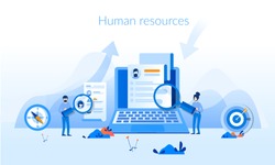 Human resources Concept for web page, banner, presentation, social media, documents, cards, posters. Vector illustration