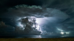lightning at the sea
