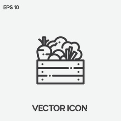Mixed vegetables in a box vector icon illustration. Ui/Ux. Premium quality.