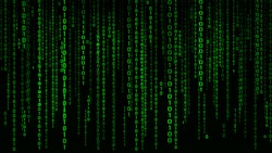 Digital background green matrix. Binary computer code. Vector Illustration. Hacker concept.