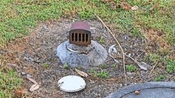Old fashioned cast iron sewage vent