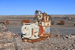 Old mining machinary on an abandond mine site