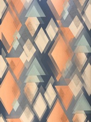Abstract vector geometric pattern of warm colors with simple geometry shape and minimalist figures. Scandinavian style print design graphics for poster, cover, art, presentation, fabric, wallpaper.
