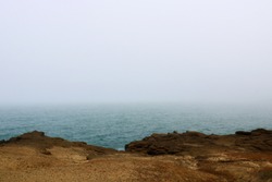 Rocky Pacific Coast of Northern California on a Foggy Morning