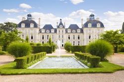 View of Cheverny Chateau  from apprentice's garden, France