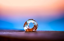 A drop of water close up. Blob macro view. Drop of water macro view