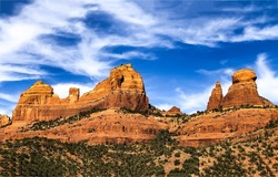 Canyon rocks in the desert. Mountains in canyon desert. Red rock canyon landscape. Canyon mountains view