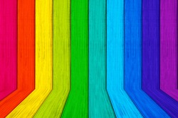 Empty wood rainbow color for display montage your product advertising.