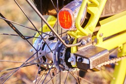 rear bicycle wheel spokes sprocket reflector