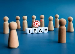 Team, teamwork, leadership and family business concepts. Words 