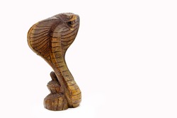 Antiques, art, collectibles. Swap meet. Souvenir figurine of a cobra snake carved out of sandalwood.