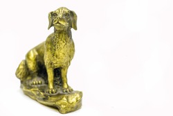 Antiques, art, collectibles. Swap meet. Souvenir dog pedestal. bronze casting