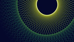 Abstract geometry fractal background, dark circle vector poster