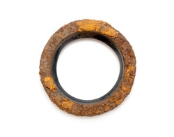 rusty metal ring on a white background