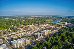 Aerial View of Lawrence, Kansas and its State University
