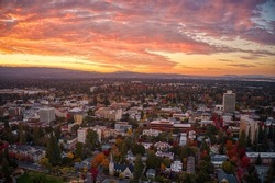 Aerial View of Palo Alto, California at Sunrise