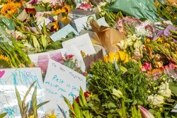 Floral tributes outside Windsor Castle following Queen Elizabeth's death in 2022