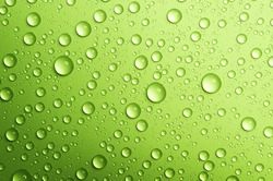 Water drops over green.Closeup