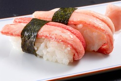 Japanese traditional food, Sushi. snow crab.