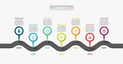 Business road map timeline infographic icons designed for abstract background template