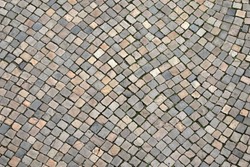 Mosaic colored pavers of small stones