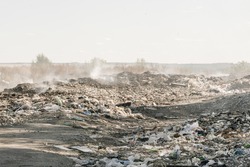 Garbage dump with smoke