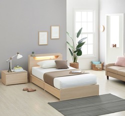 Modern peaceful Bedroom. modern style bedroom. Peaceful and serene bedroom. Single led bed for kids.