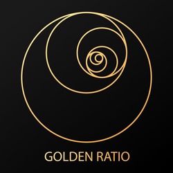      Golden section. Circle of the Fibonacci sequence. Spiral geometric shapes. Abstract illustration with golden ratio