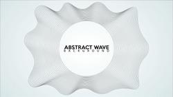Monochrome Spectrum Audio Wave Design Vector, Abstract Wave Line Background Design Template, Ellipse, Shiny Black and White
