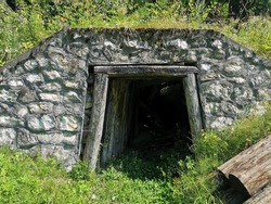 Old roman tunnel in gold mine Rosia Montana, Transylvania - Roman Galleries in Gold Mine