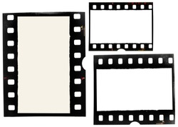 set of old 35mm film strips or frames on white, just blend in your content to make it look retro or vintage