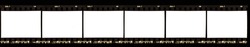 real scan of 35mm negative film strip on black background with white or empty frames for your content. retro photo placeholder. film border.