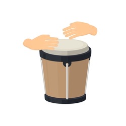 Bongo drum. Drumming, vector illustration