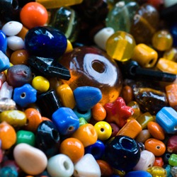 Colorful plastic beads