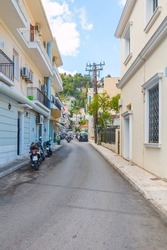 Narrow street in an old village on Zakynthos (one of the Ionian Islands of Greece)