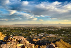 Phoenix view of city and mountains