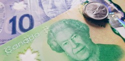 Canadian dollar closeup