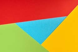 Popular browser logo from paper. Red, yellow, green and blue colors. Colorful and bright logo