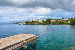 Martinique, bay on the coast of the city of Fort-de-France