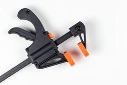 Modern bar clamp with quick release isolated white backgrgound
