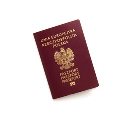 Polish passport isolated on white