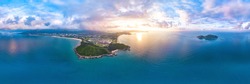 Shenzhou Peninsula and Zhouzai Island, Wanning City, Hainan Island Coastal Resort Scenery, a Tourism Destination for Summer Vacation in China, with Tropical Climate and Beautiful Landscape. 