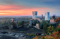view of the coal mine. Donetsk, Ukraine