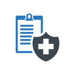 Health insurance form - Vector illustration document blue