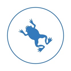 Amphibian animal toad frog icon | Blue Vector illustration |